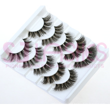 Private Label Double Layered Hand Tied Lashes Faux Mink Eyelashes Synthetic Hair Material Custom Fake Eyelashes